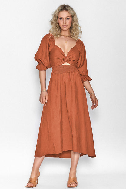 Robe à Volants avec Ceinture à Cordon pour Femmes Premium Sense.