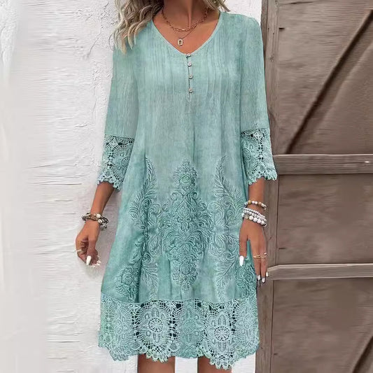 Robe en Dentelle à Fleurs - Mode d'Été pour Femme