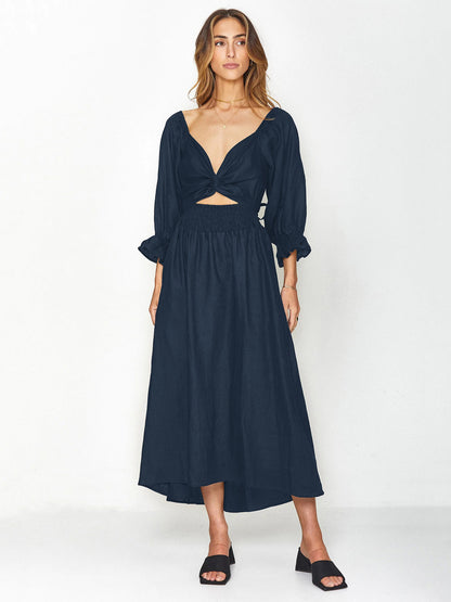 Robe à Volants avec Ceinture à Cordon pour Femmes Premium Sense.