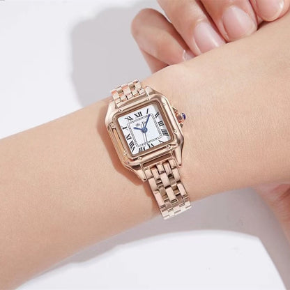 Montre Quartz à Bracelet en Acier Simple Fashion Square
