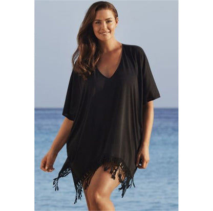 Robe en Dentelle à Franges pour Femmes Grande Taille