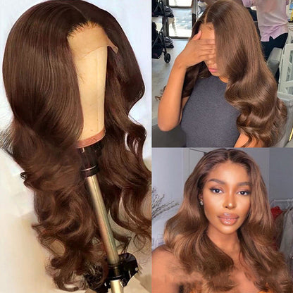 Perruque en Cheveux Humains Brun