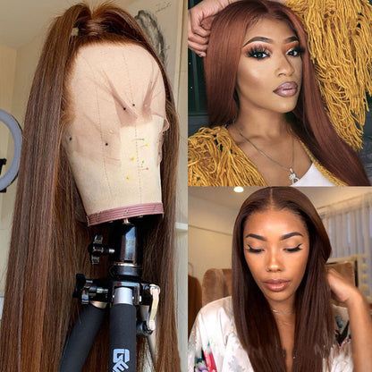 Perruque en Cheveux Humains Brun